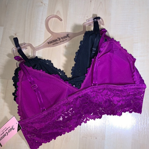JUICY COUTURE Sexy Lace and Logo Bralettes 2 pack - Picture 3 of 8